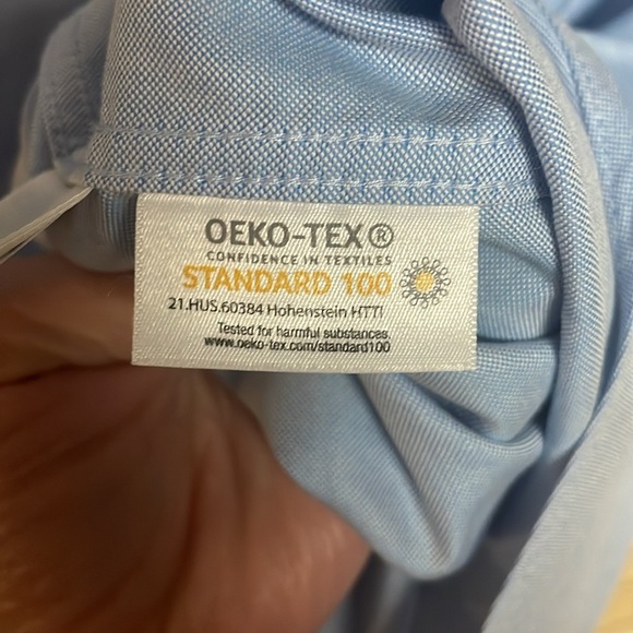 Lands' End Size 17-33 Blue Long Sleeve Traditional Fit Button Down Shirt - Picture 6 of 8